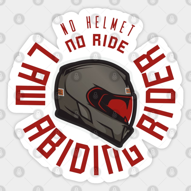 Law Abiding Rider Red Sticker by BroxArtworx